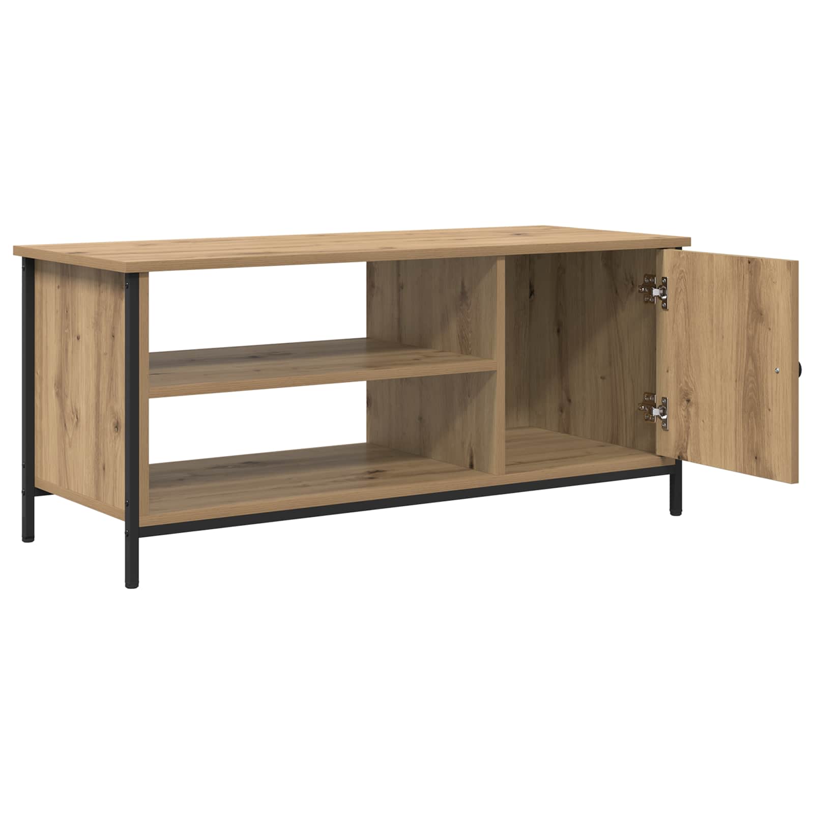 TV-kast 100 x 40 x 45 cm Artisan Eiken Bewerkt hout is nu te koop bij PeponiXL, paradijselijk wonen!