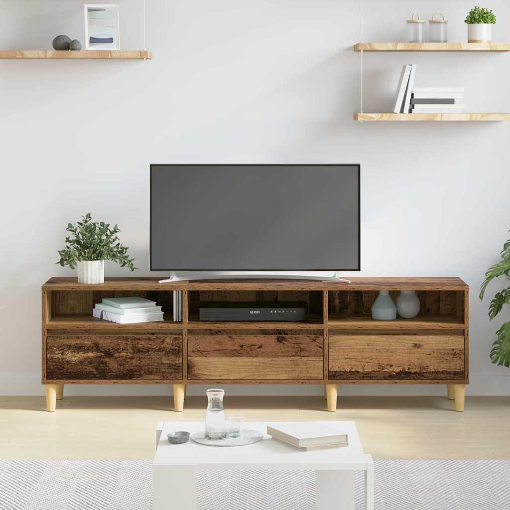 TV-kast met lade Oud Hout 150 x 30 x 45 cm Bewerkt hout is nu te koop bij PeponiXL, paradijselijk wonen!
