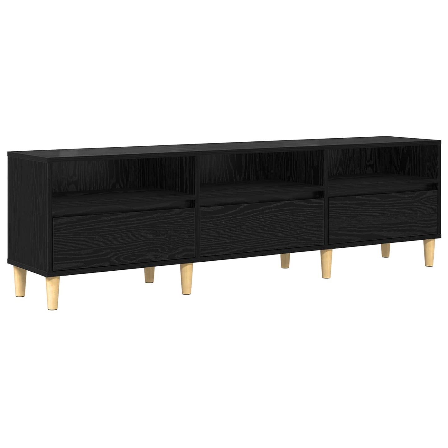 TV-kast met lade Zwart Eiken 150 x 30 x 45 cm Bewerkt hout is nu te koop bij PeponiXL, paradijselijk wonen!