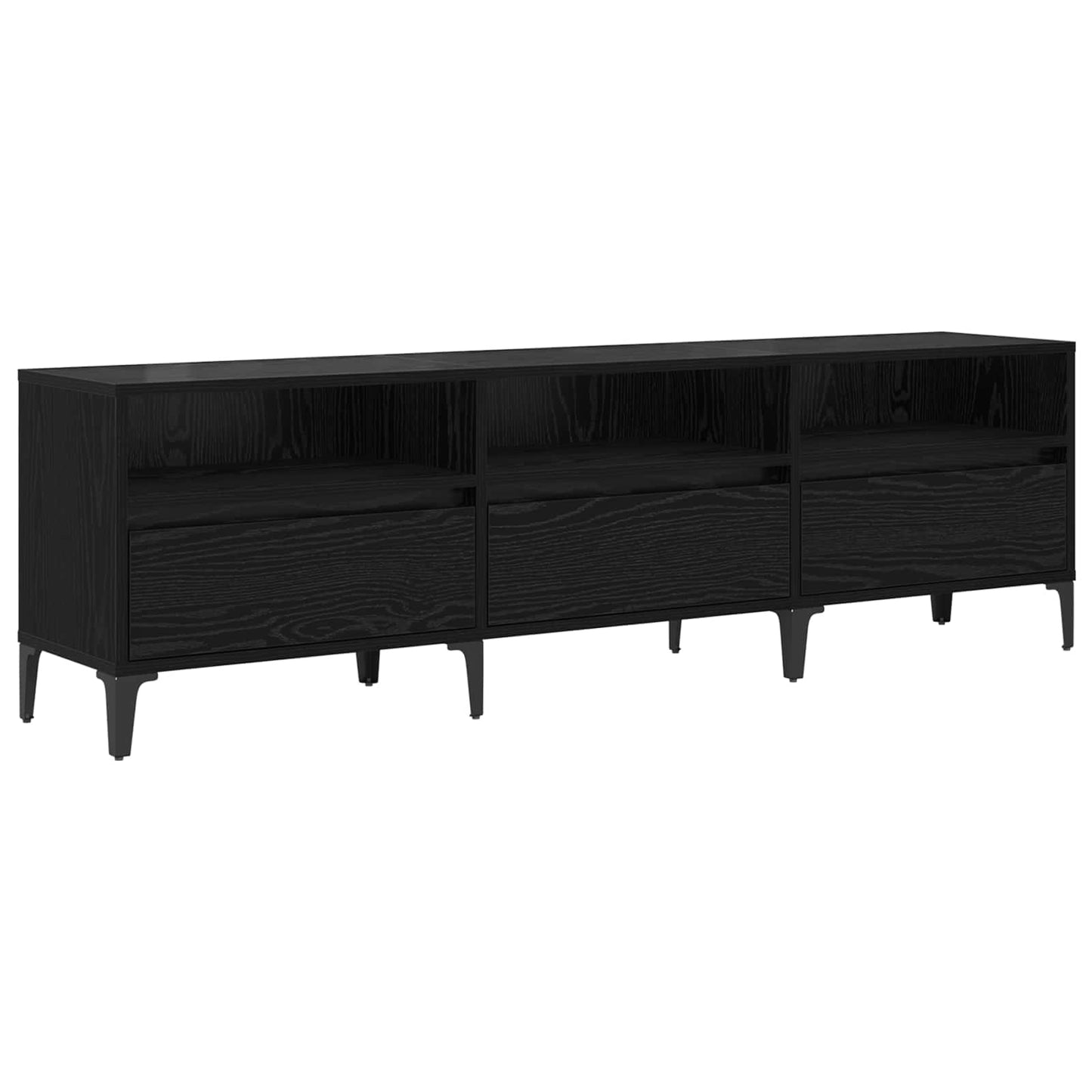 TV-kast Zwart Eiken 150 x 30 x 45 cm Gemonteerd hout en ijzer is nu te koop bij PeponiXL, paradijselijk wonen!