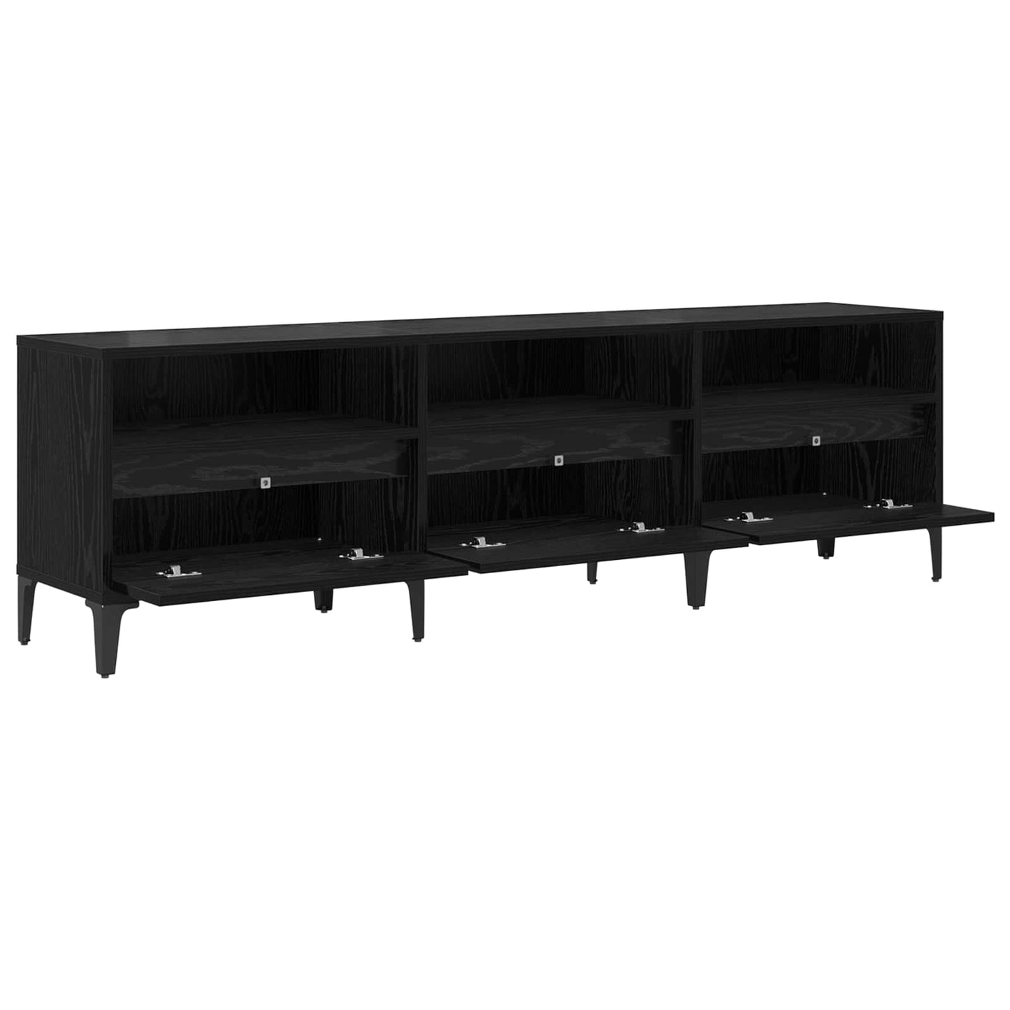 TV-kast Zwart Eiken 150 x 30 x 45 cm Gemonteerd hout en ijzer is nu te koop bij PeponiXL, paradijselijk wonen!