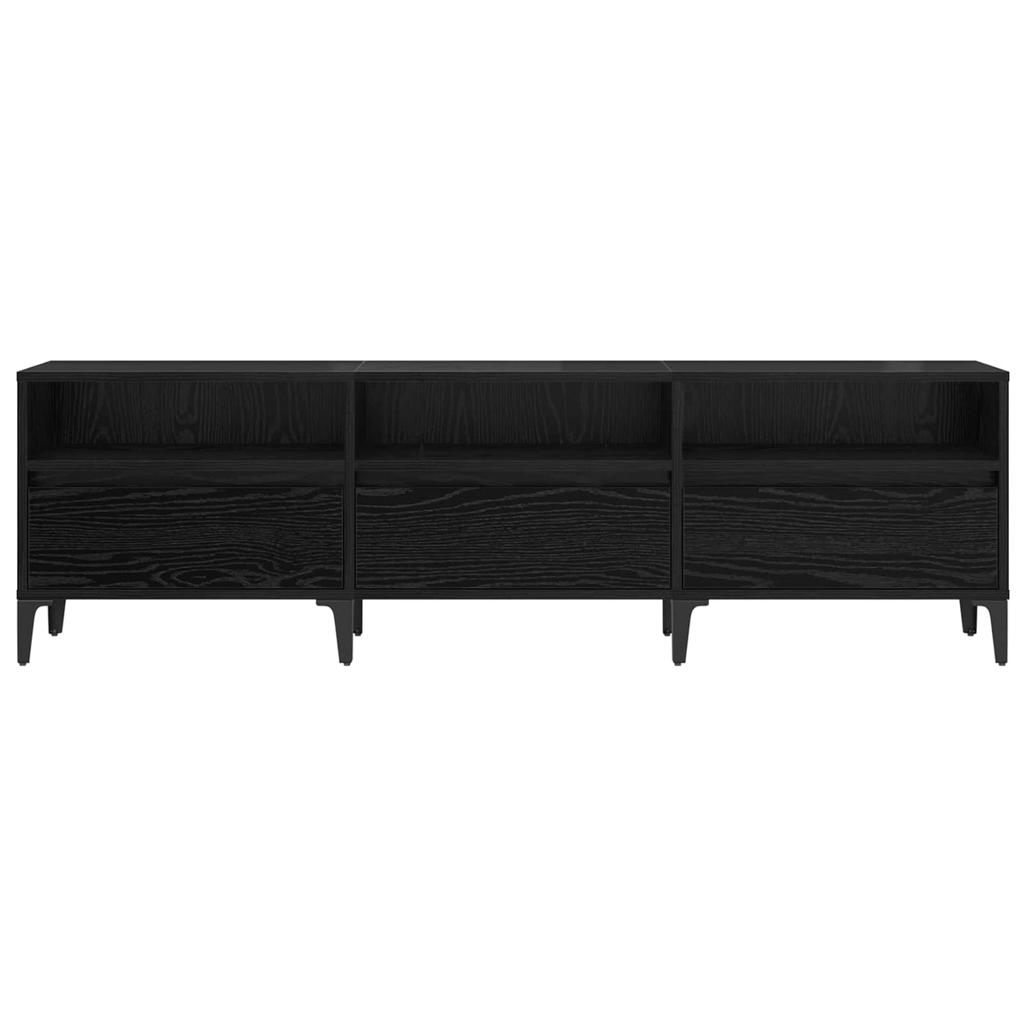 TV-kast Zwart Eiken 150 x 30 x 45 cm Gemonteerd hout en ijzer is nu te koop bij PeponiXL, paradijselijk wonen!