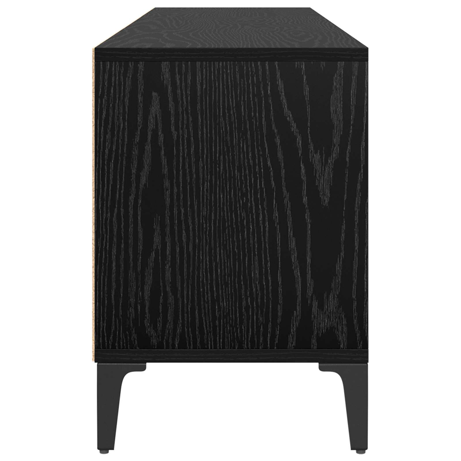 TV-kast Zwart Eiken 150 x 30 x 45 cm Gemonteerd hout en ijzer is nu te koop bij PeponiXL, paradijselijk wonen!