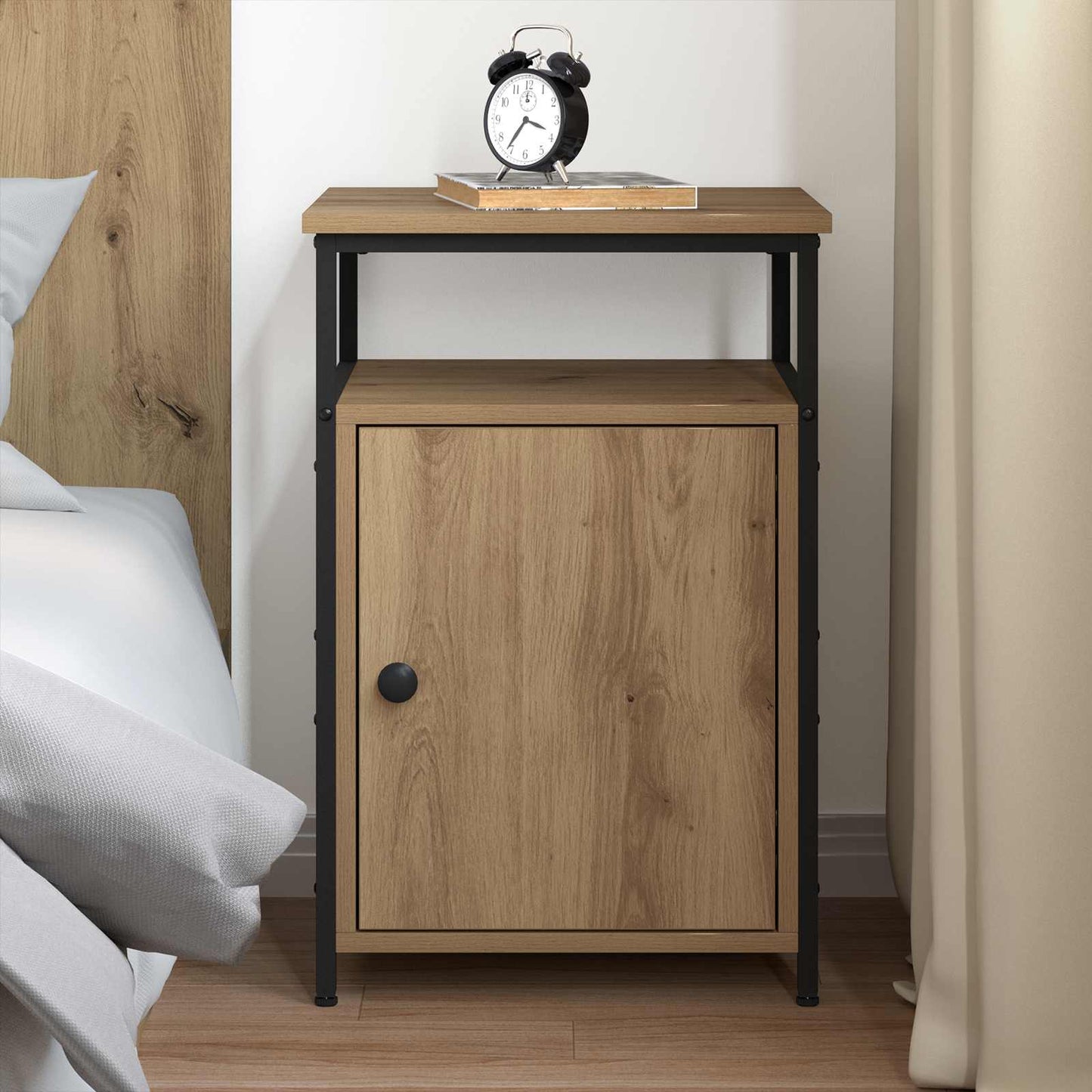 Nachtkastje artisanaal eikenkleurig Bewerkt hout is nu te koop bij PeponiXL, paradijselijk wonen!