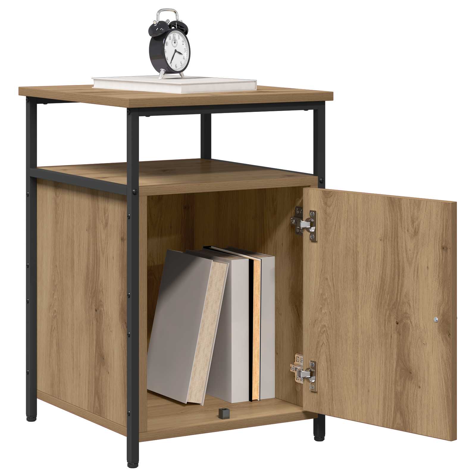 Nachtkastje artisanaal eikenkleurig Bewerkt hout is nu te koop bij PeponiXL, paradijselijk wonen!