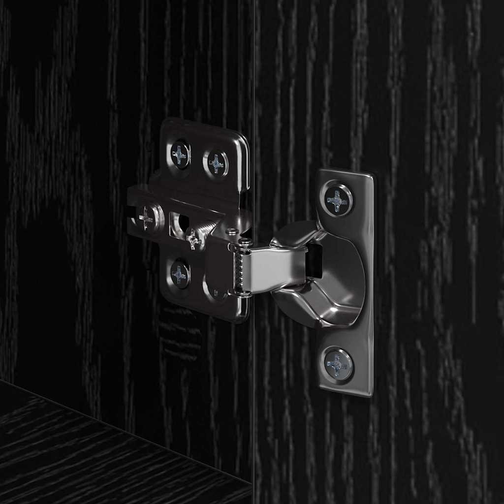 Nachtkastje Zwart eiken Bewerkt hout is nu te koop bij PeponiXL, paradijselijk wonen!