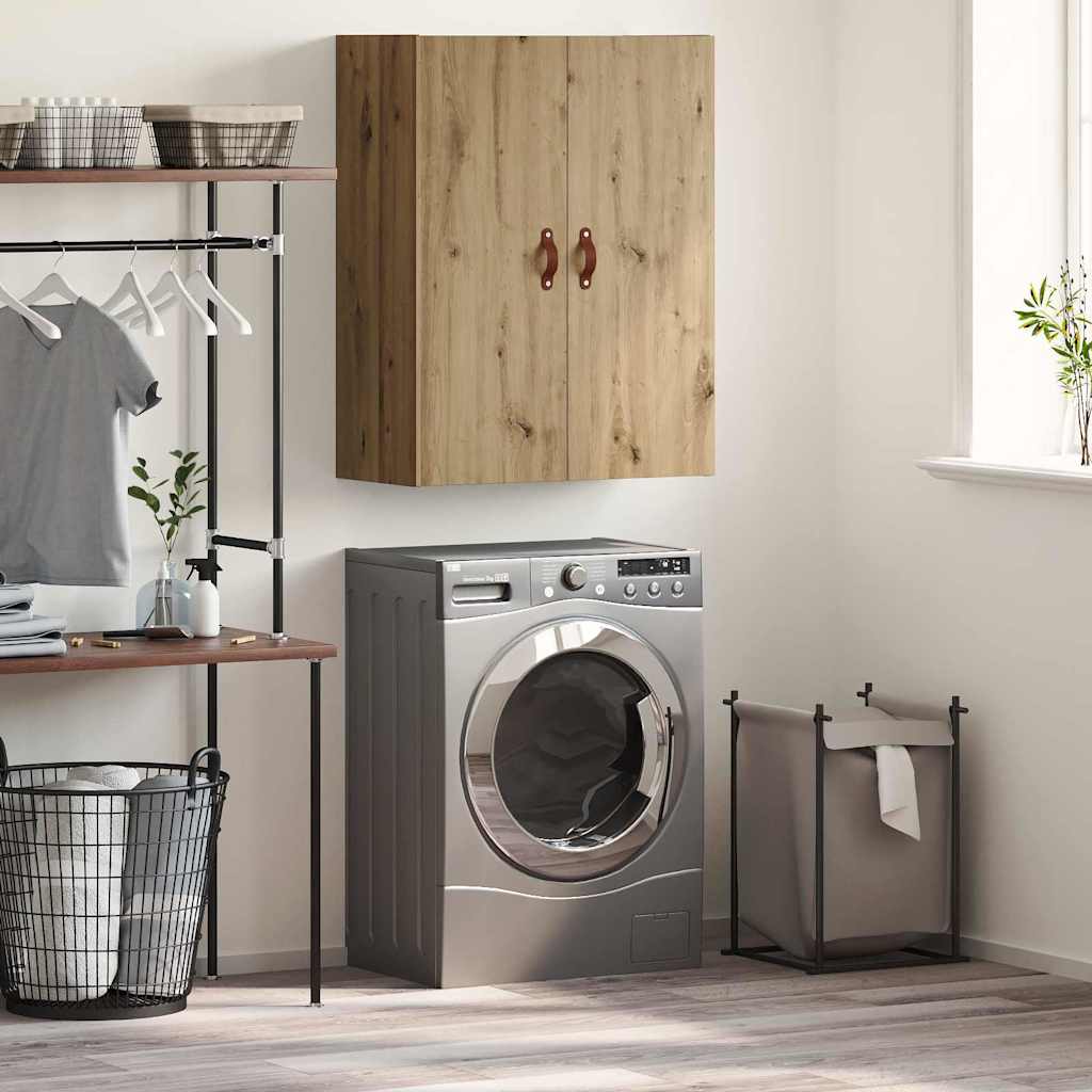 Wandkast Artisan Eiken 69,5 x 34 x 90 cm Bewerkt hout is nu te koop bij PeponiXL, paradijselijk wonen!