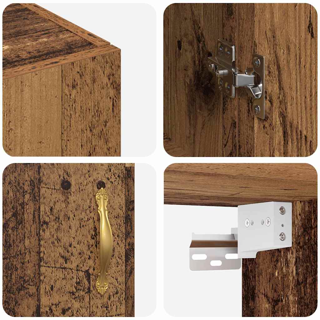 Wandkast Wandgemonteerd Oudhout 69,5 x 34 x 90 cm Bewerkt hout is nu te koop bij PeponiXL, paradijselijk wonen!