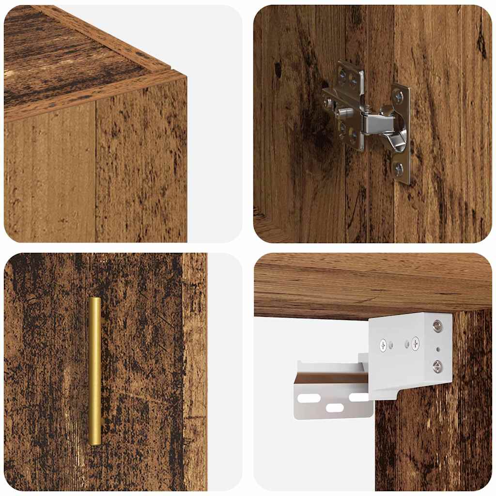 Wandkast Wandgemonteerd Oudhout 69,5 x 34 x 90 cm Bewerkt hout is nu te koop bij PeponiXL, paradijselijk wonen!
