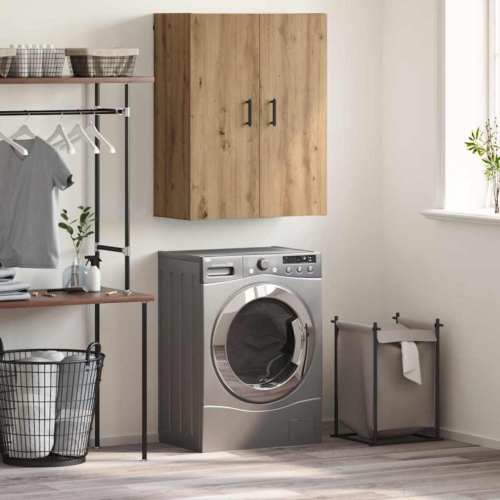 Wandkast artisanaal eikenkleurig 69.5 x 34 x 90 cm Bewerkt hout is nu te koop bij PeponiXL, paradijselijk wonen!