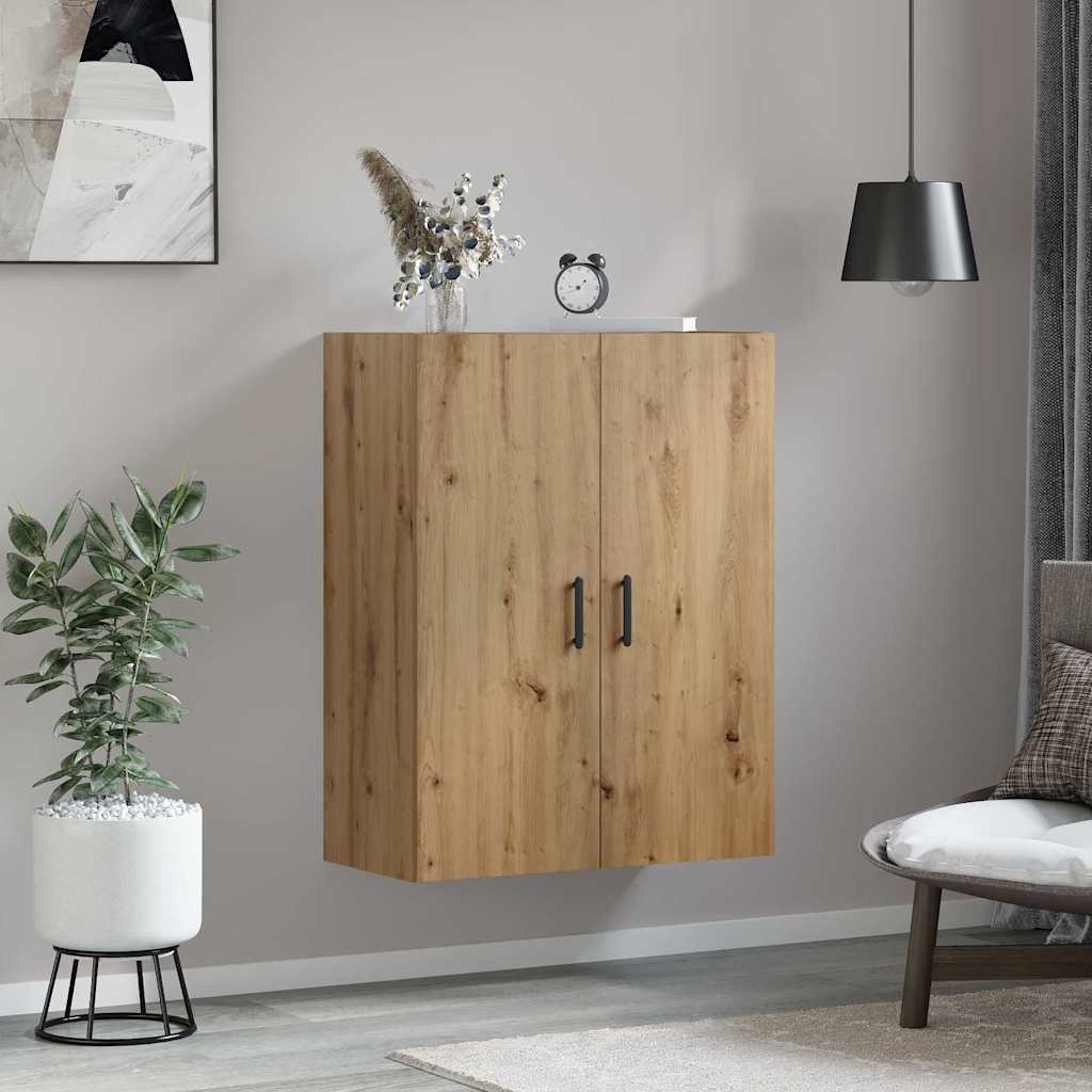 Wandkast artisanaal eikenkleurig 69.5 x 34 x 90 cm Bewerkt hout is nu te koop bij PeponiXL, paradijselijk wonen!