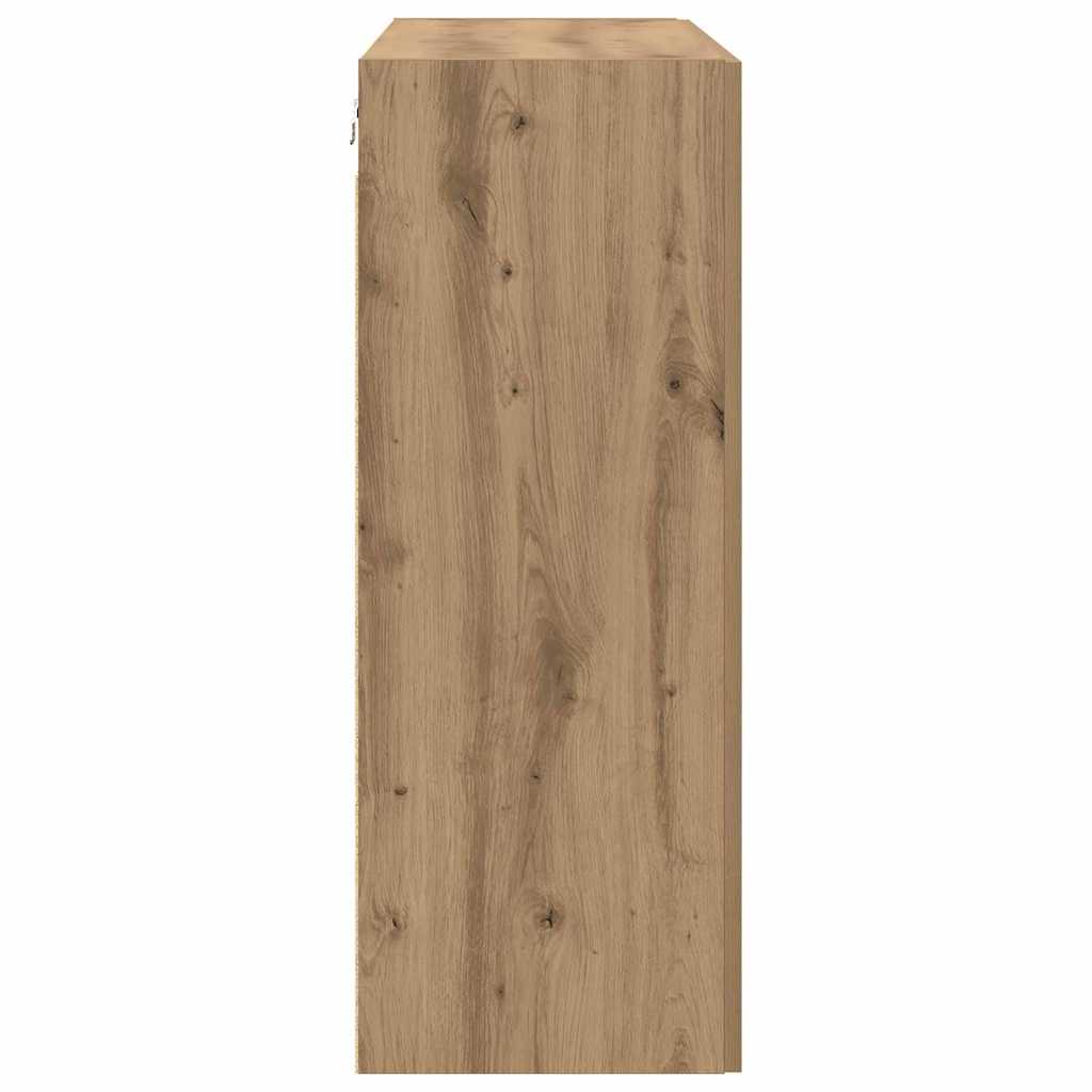 Wandkast artisanaal eikenkleurig 69.5 x 34 x 90 cm Bewerkt hout is nu te koop bij PeponiXL, paradijselijk wonen!