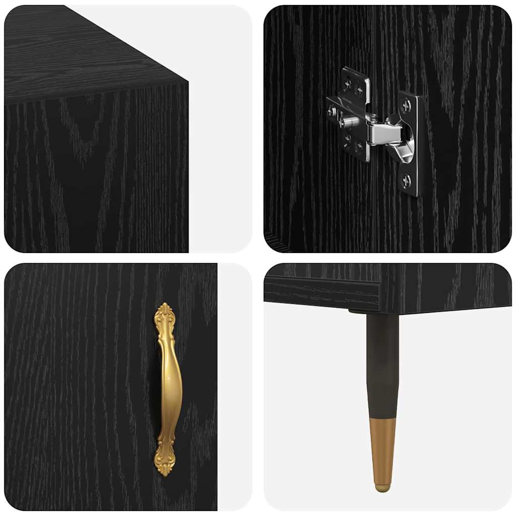 Bureau met plank Zwart eiken 140 x 50 x 75 cm Bewerkt hout is nu te koop bij PeponiXL, paradijselijk wonen!