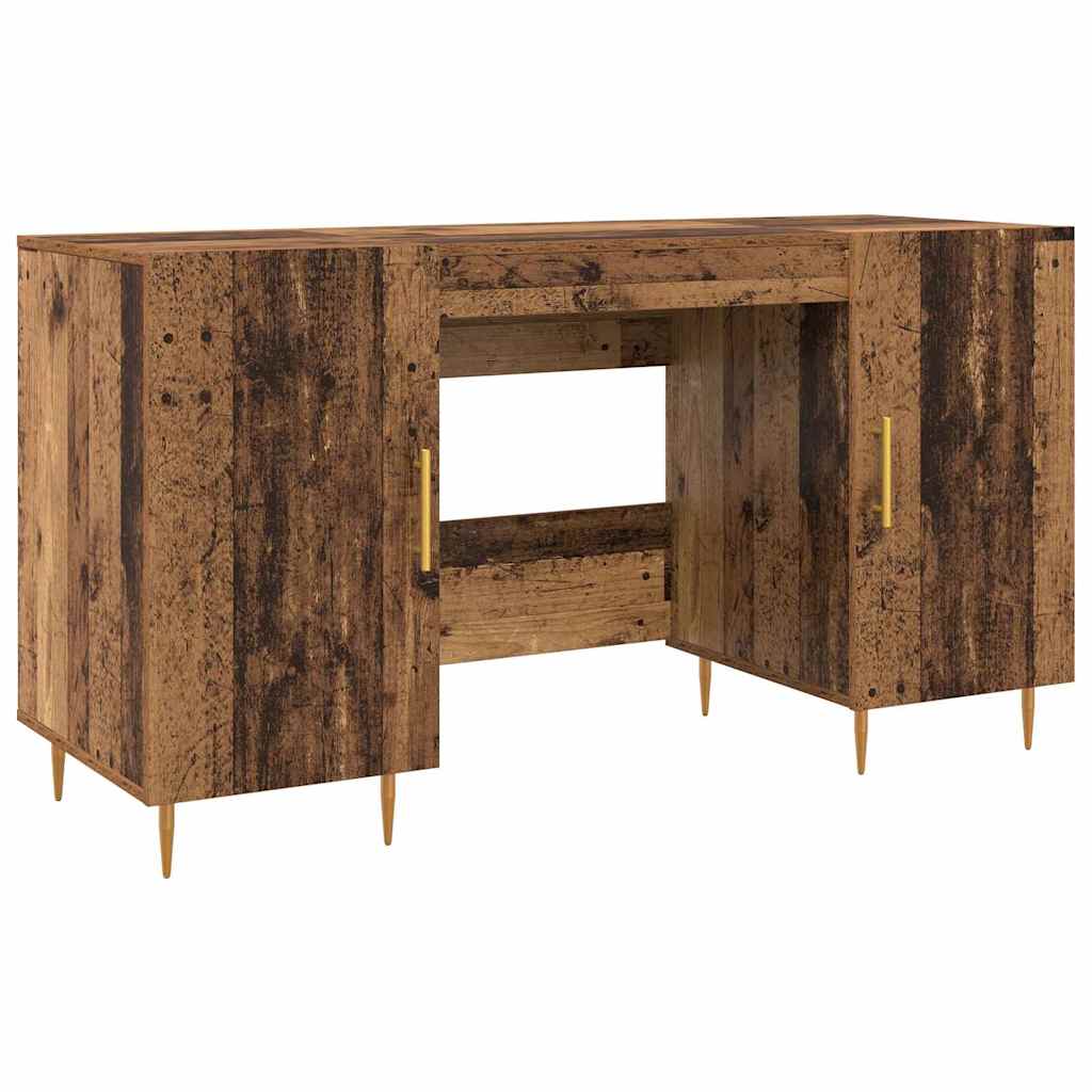 Bureau met plank met opslag met de deur Oud hout Bewerkt hout is nu te koop bij PeponiXL, paradijselijk wonen!