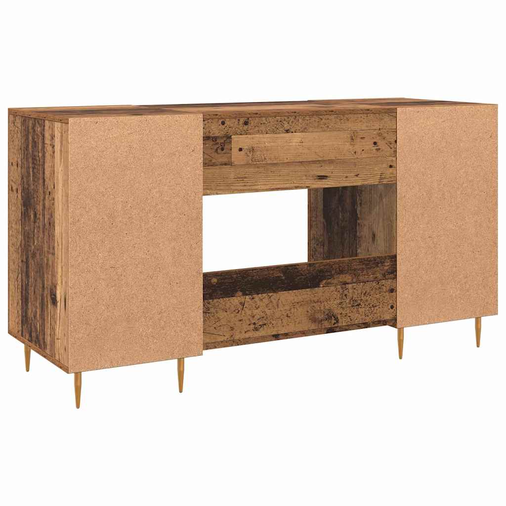 Bureau met plank met opslag met de deur Oud hout Bewerkt hout is nu te koop bij PeponiXL, paradijselijk wonen!