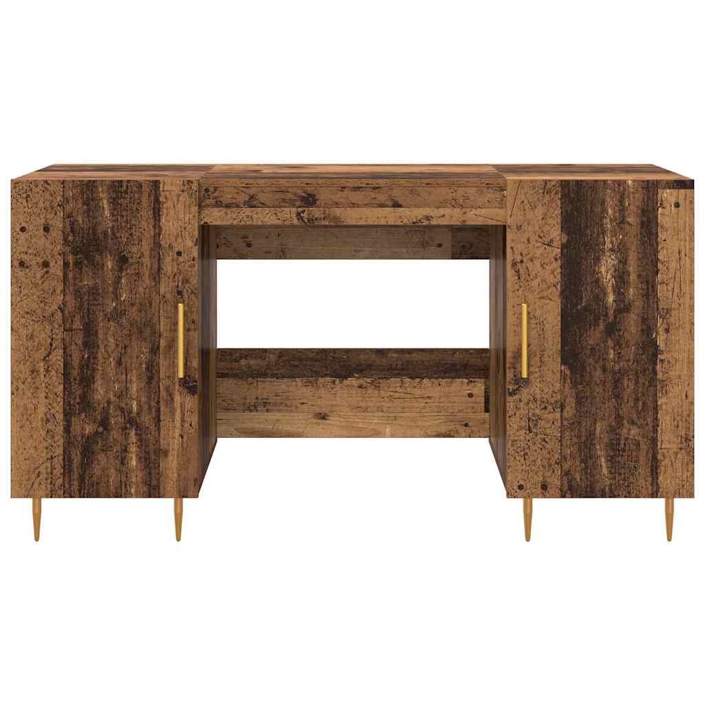 Bureau met plank met opslag met de deur Oud hout Bewerkt hout is nu te koop bij PeponiXL, paradijselijk wonen!