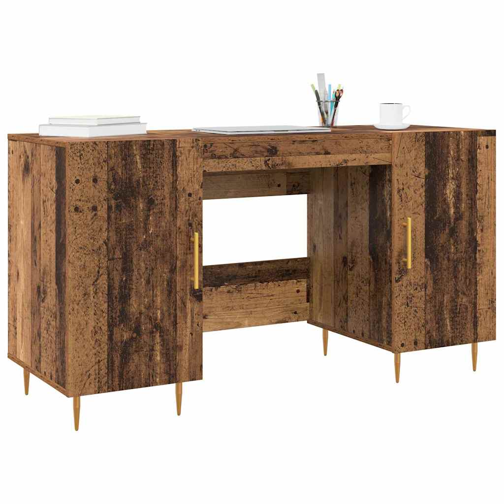 Bureau met plank met opslag met de deur Oud hout Bewerkt hout is nu te koop bij PeponiXL, paradijselijk wonen!