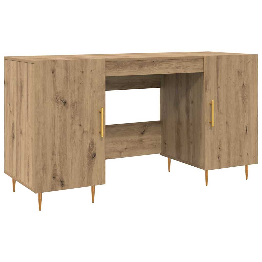 Bureau met plank artisanaal eikenkleurig Bewerkt hout is nu te koop bij PeponiXL, paradijselijk wonen!