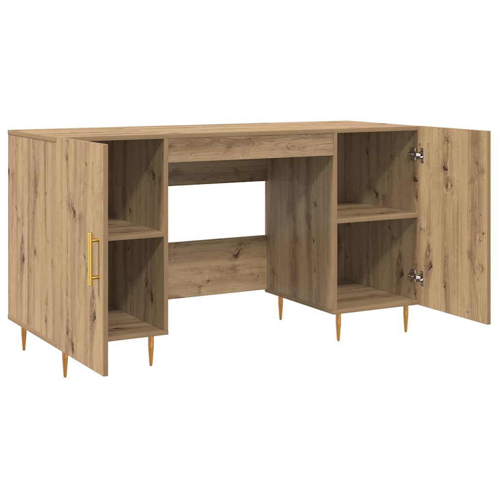 Bureau met plank artisanaal eikenkleurig Bewerkt hout is nu te koop bij PeponiXL, paradijselijk wonen!