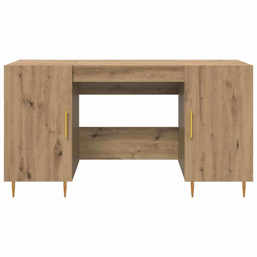 Bureau met plank artisanaal eikenkleurig Bewerkt hout is nu te koop bij PeponiXL, paradijselijk wonen!