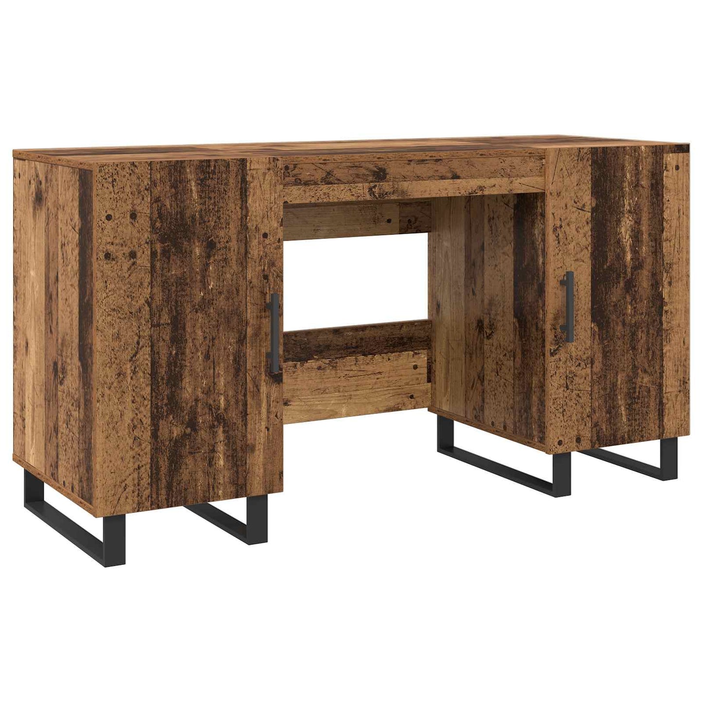 Bureau met plank Oud hout 140 x 50 x 75 cm Bewerkt hout is nu te koop bij PeponiXL, paradijselijk wonen!
