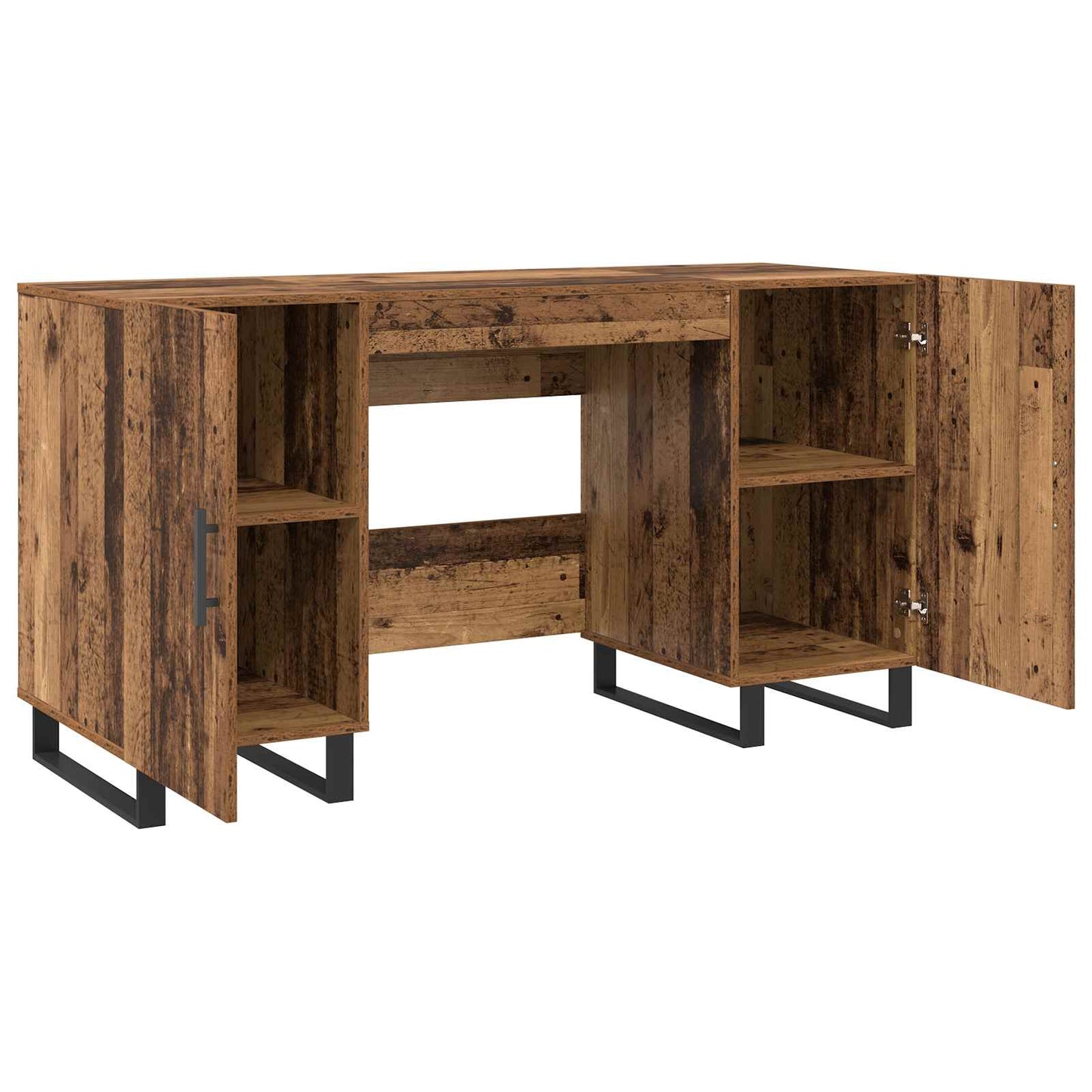 Bureau met plank Oud hout 140 x 50 x 75 cm Bewerkt hout is nu te koop bij PeponiXL, paradijselijk wonen!