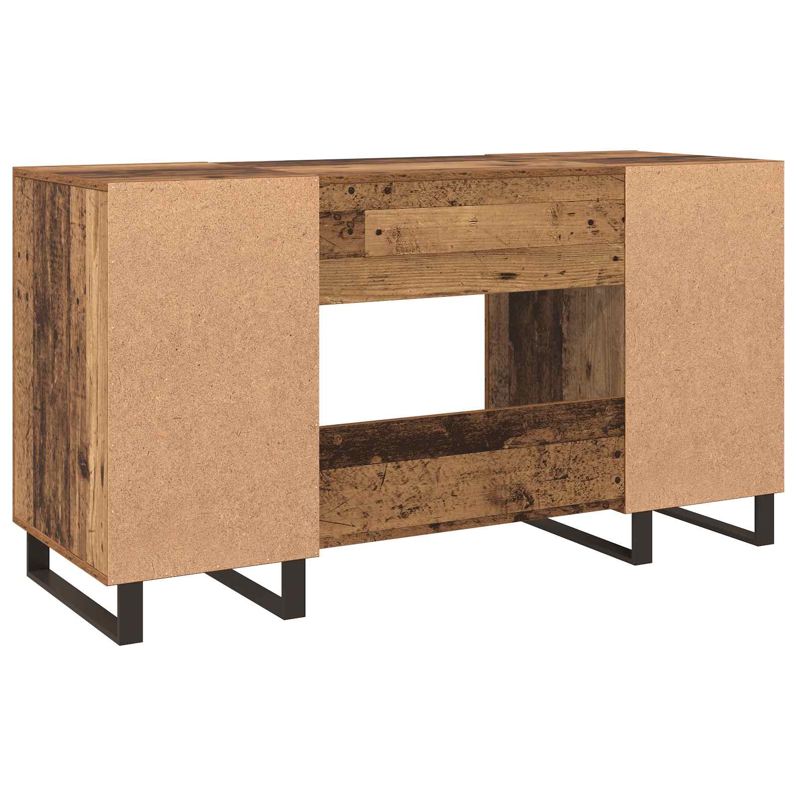 Bureau met plank Oud hout 140 x 50 x 75 cm Bewerkt hout is nu te koop bij PeponiXL, paradijselijk wonen!
