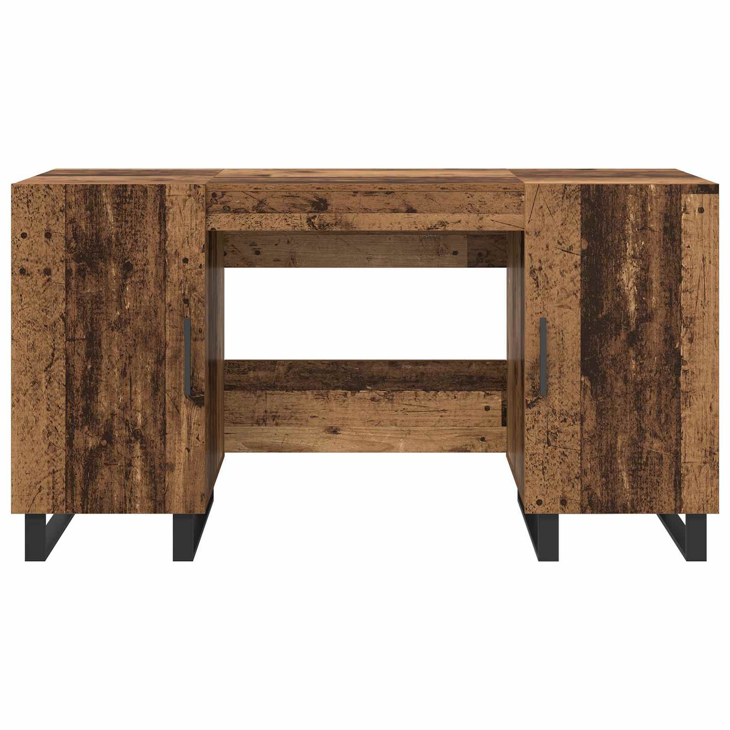 Bureau met plank Oud hout 140 x 50 x 75 cm Bewerkt hout is nu te koop bij PeponiXL, paradijselijk wonen!