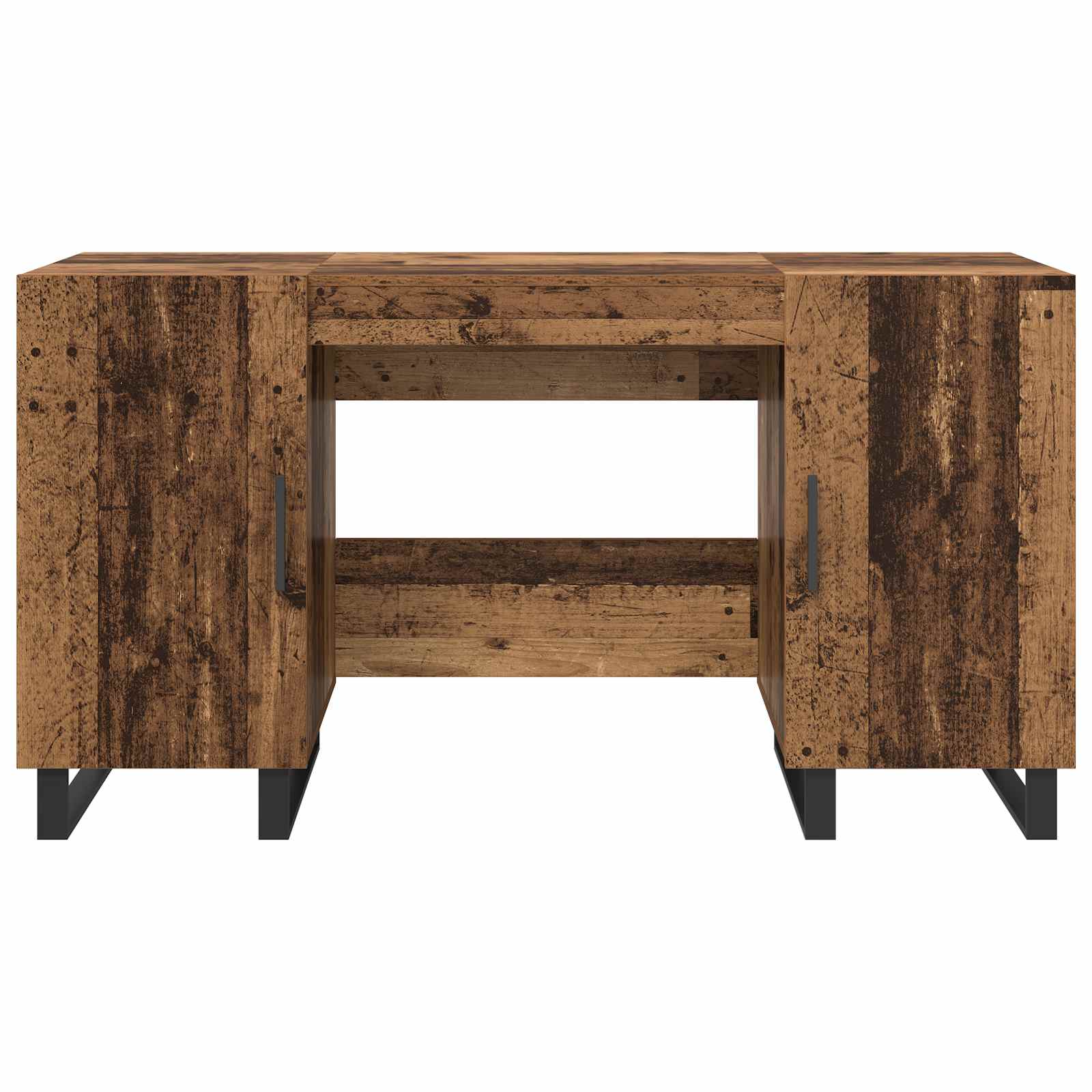 Bureau met plank Oud hout 140 x 50 x 75 cm Bewerkt hout is nu te koop bij PeponiXL, paradijselijk wonen!