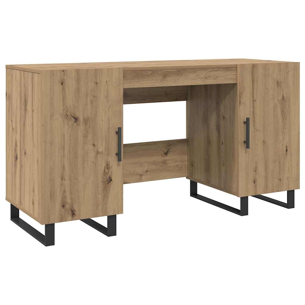 Bureau artisanaal eikenkleurig 140 x 50 x 75 cm Bewerkt hout is nu te koop bij PeponiXL, paradijselijk wonen!