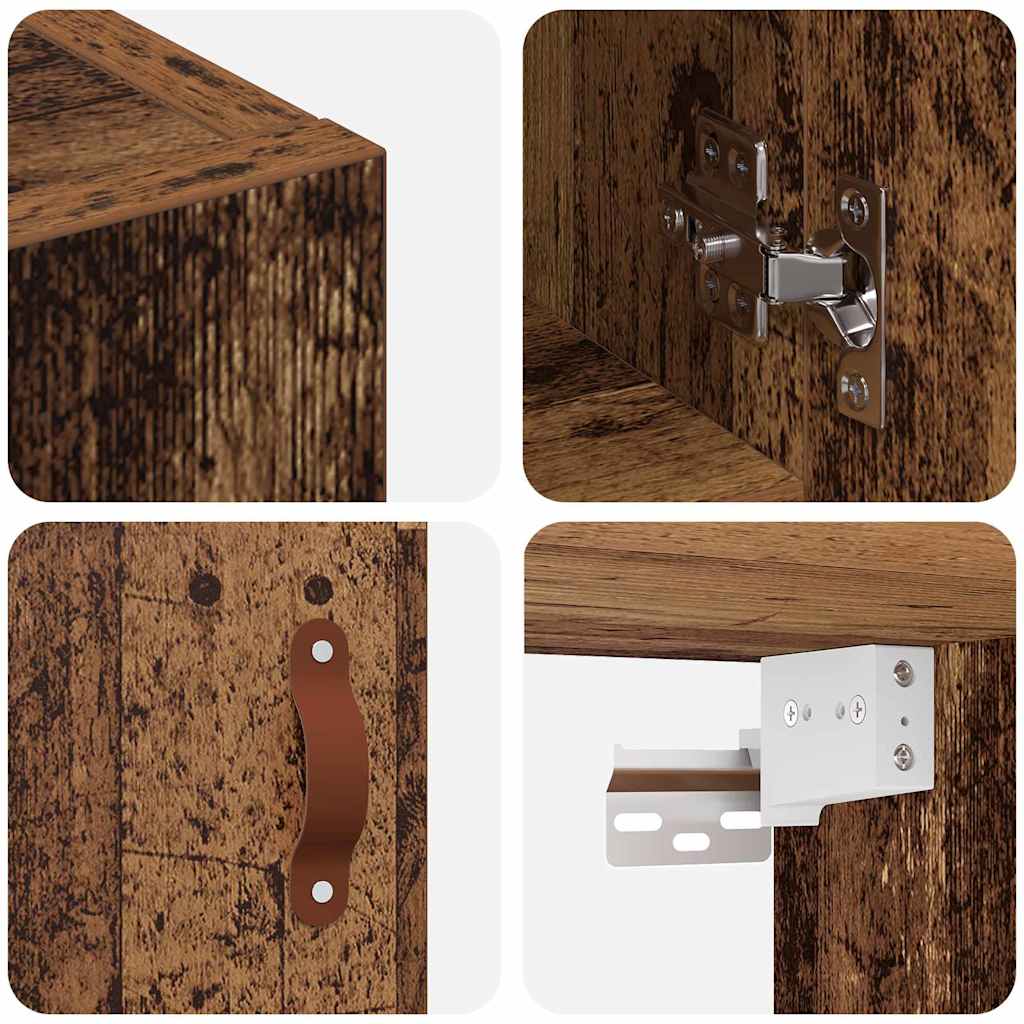 Wandkast Wandgemonteerd Oud hout 60 x 31 x 70 cm Bewerkt hout is nu te koop bij PeponiXL, paradijselijk wonen!