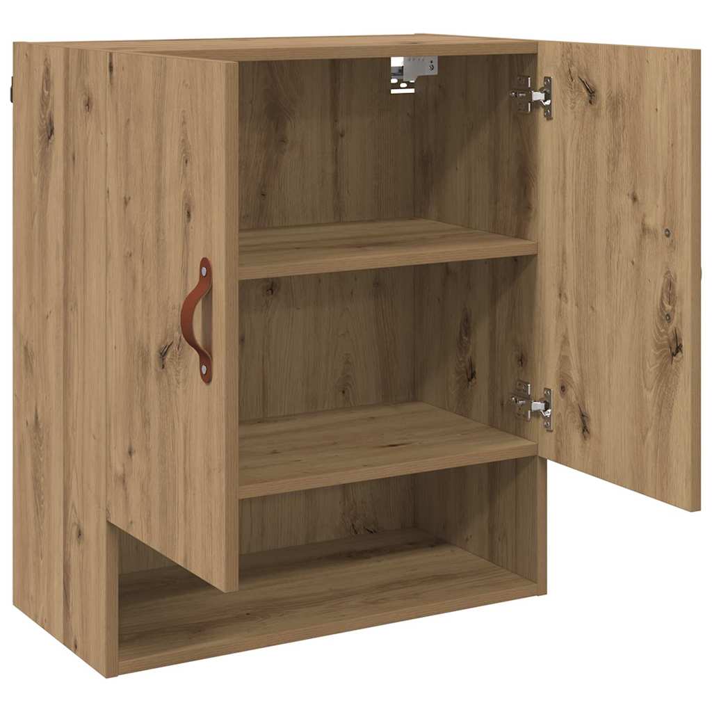 Wandkast artisanaal eikenkleurig 60 x 31 x 70 cm Bewerkt hout is nu te koop bij PeponiXL, paradijselijk wonen!
