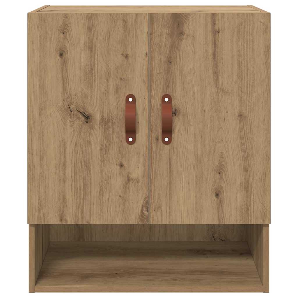 Wandkast artisanaal eikenkleurig 60 x 31 x 70 cm Bewerkt hout is nu te koop bij PeponiXL, paradijselijk wonen!