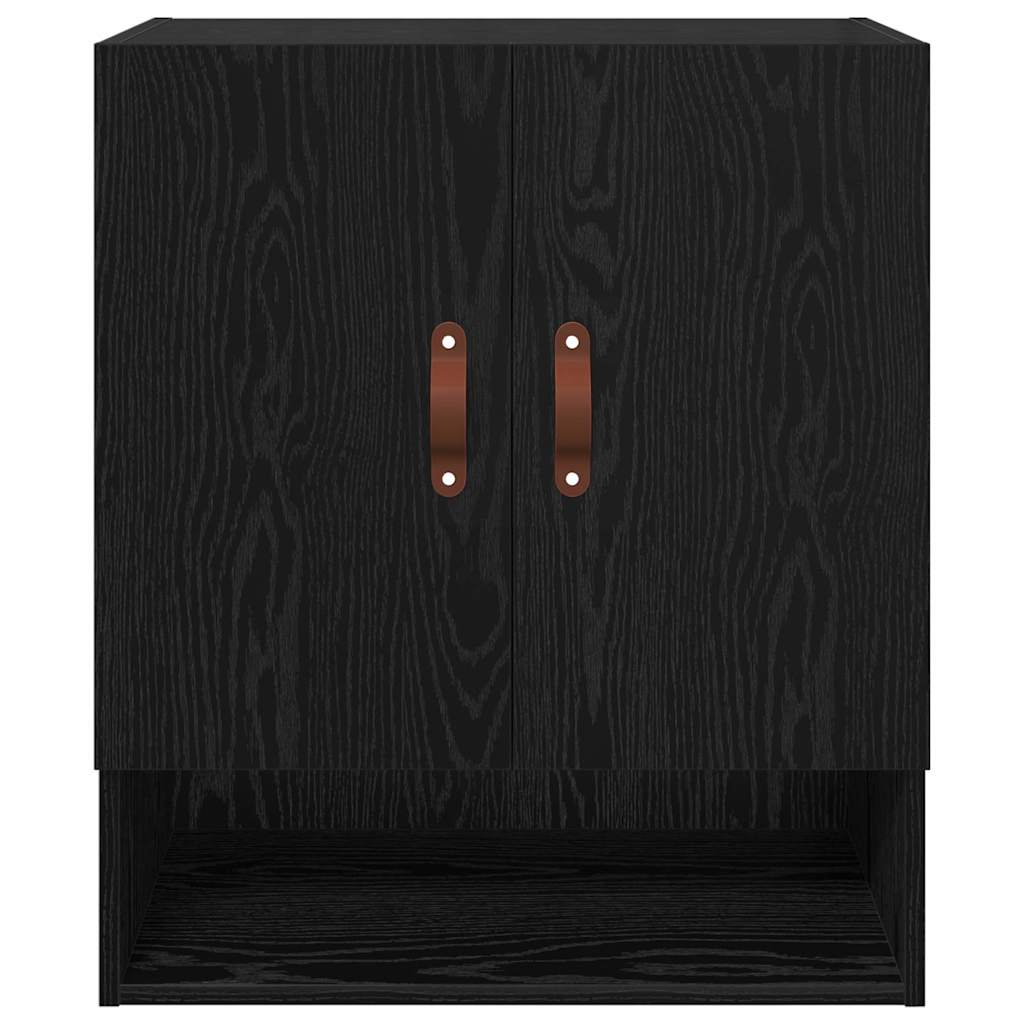 Wandkast Zwart eiken 60 x 31 x 70 cm Bewerkt hout is nu te koop bij PeponiXL, paradijselijk wonen!