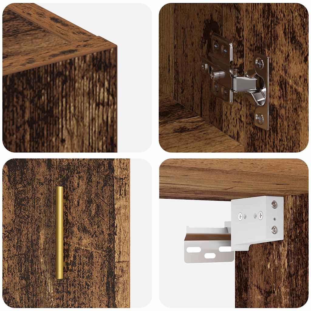 Wandkast Wandgemonteerd Oud hout 60 x 31 x 70 cm Bewerkt hout is nu te koop bij PeponiXL, paradijselijk wonen!