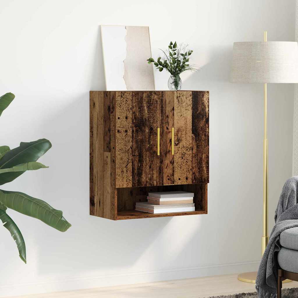 Wandkast Wandgemonteerd Oud hout 60 x 31 x 70 cm Bewerkt hout is nu te koop bij PeponiXL, paradijselijk wonen!