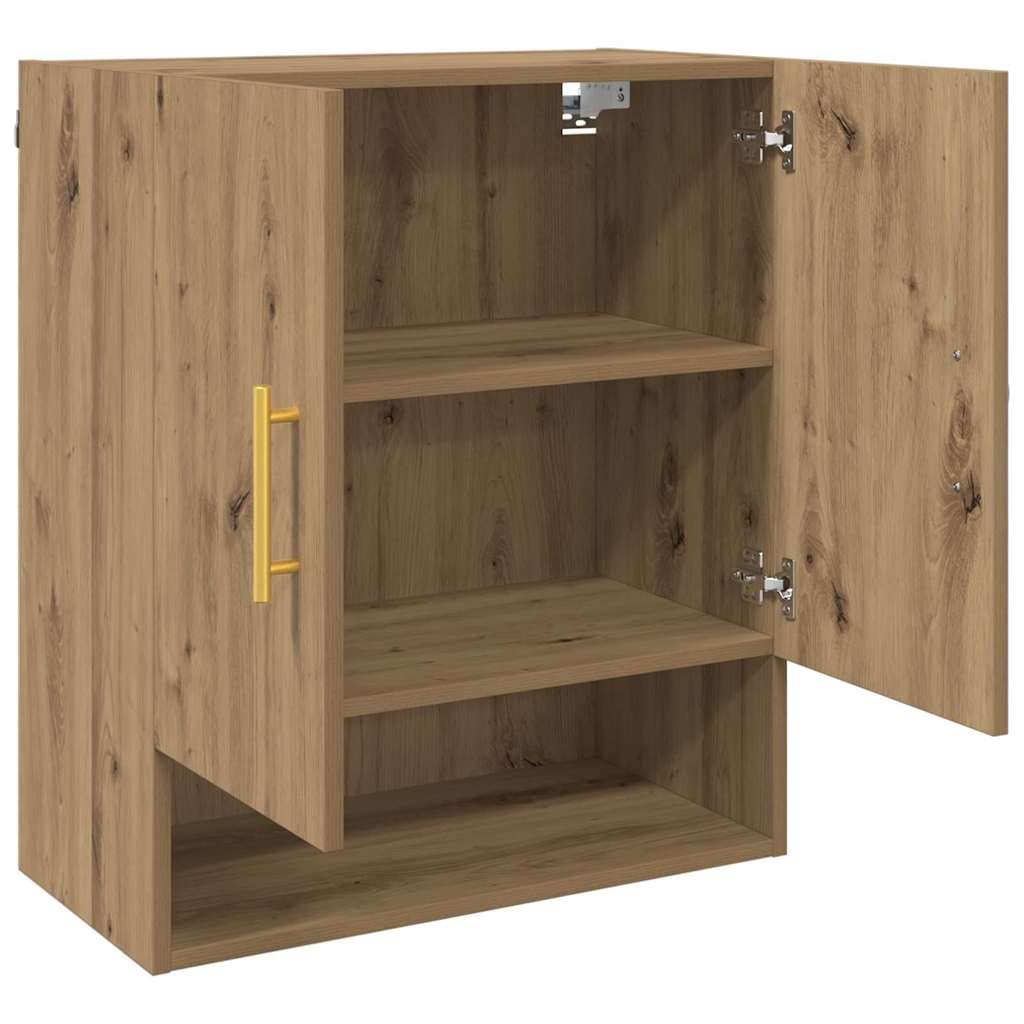 Wandkast artisanaal eikenkleurig 60 x 31 x 70 cm Bewerkt hout is nu te koop bij PeponiXL, paradijselijk wonen!