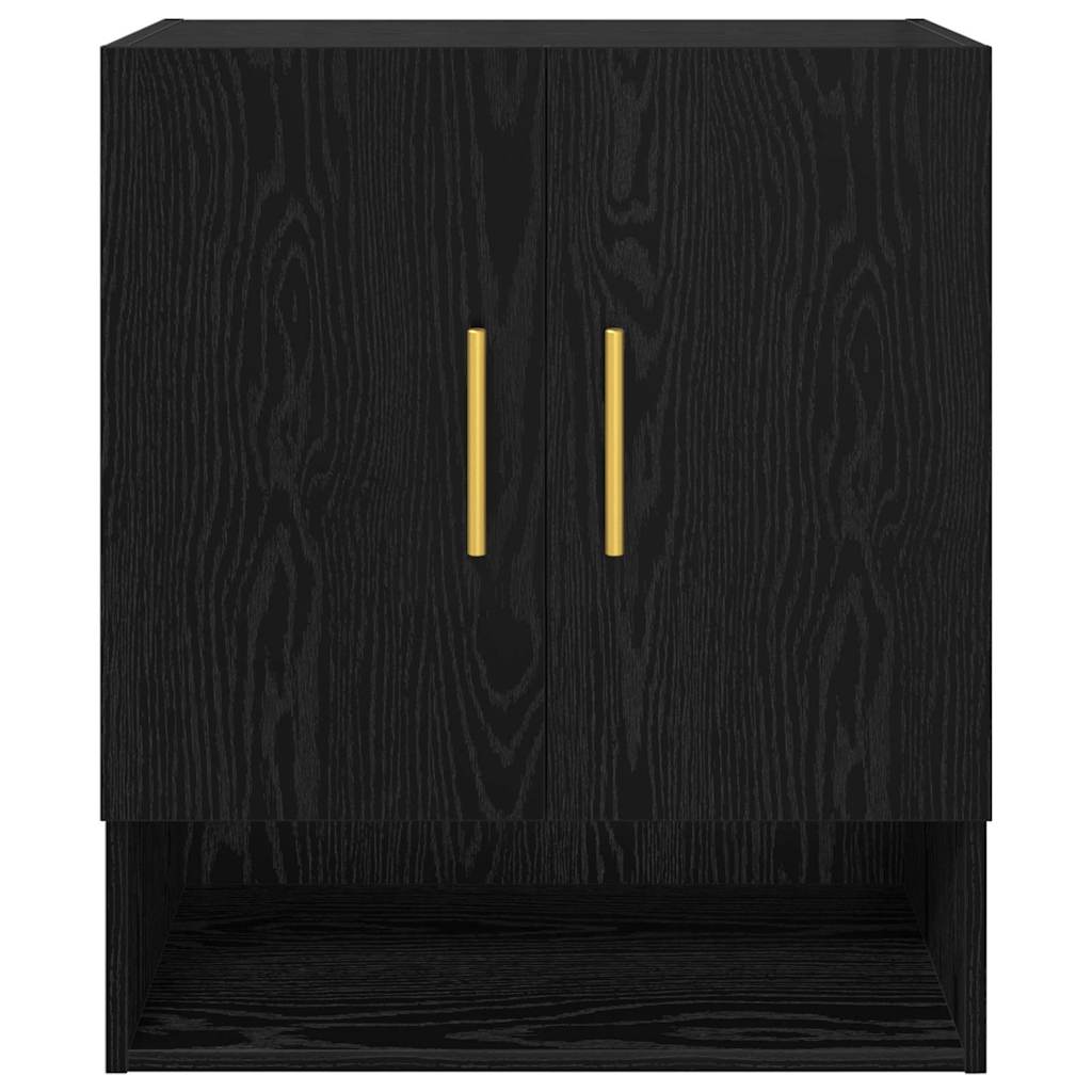 Wandkast Zwart eiken 60 x 31 x 70 cm Bewerkt hout is nu te koop bij PeponiXL, paradijselijk wonen!