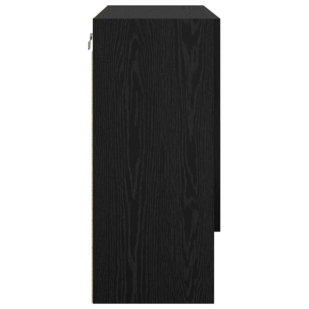 Wandkast Zwart eiken 60 x 31 x 70 cm Bewerkt hout is nu te koop bij PeponiXL, paradijselijk wonen!