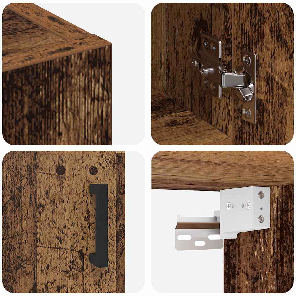 Wandkast Wandgemonteerd Oud hout 60 x 31 x 70 cm Bewerkt hout is nu te koop bij PeponiXL, paradijselijk wonen!
