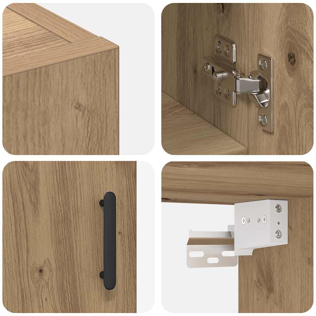Wandkast Artisan Eiken 60 x 31 x 70 cm Bewerkt hout is nu te koop bij PeponiXL, paradijselijk wonen!