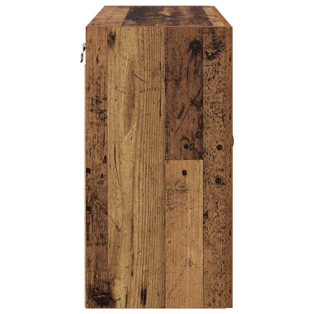 Wandkast Wandgemonteerd Oud hout 60 x 31 x 60 cm Bewerkt hout is nu te koop bij PeponiXL, paradijselijk wonen!