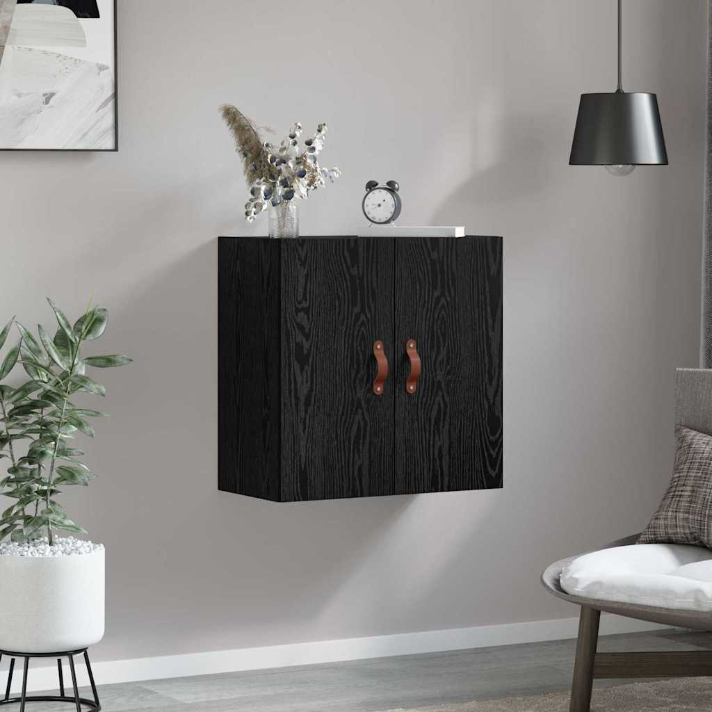 Wandkast Zwart eiken 60 x 31 x 60 cm Bewerkt hout is nu te koop bij PeponiXL, paradijselijk wonen!