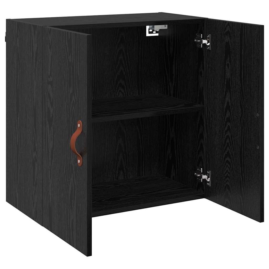 Wandkast Zwart eiken 60 x 31 x 60 cm Bewerkt hout is nu te koop bij PeponiXL, paradijselijk wonen!