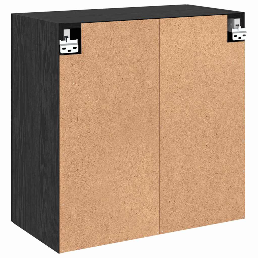 Wandkast Zwart eiken 60 x 31 x 60 cm Bewerkt hout is nu te koop bij PeponiXL, paradijselijk wonen!