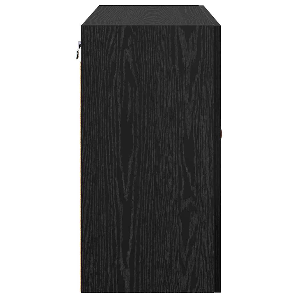 Wandkast Zwart eiken 60 x 31 x 60 cm Bewerkt hout is nu te koop bij PeponiXL, paradijselijk wonen!