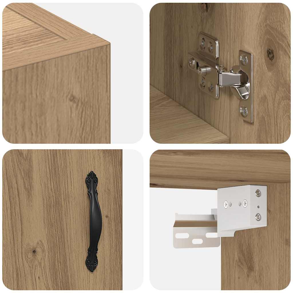 Wandkast Artisan Eiken 60 x 31 x 60 cm Bewerkt hout is nu te koop bij PeponiXL, paradijselijk wonen!