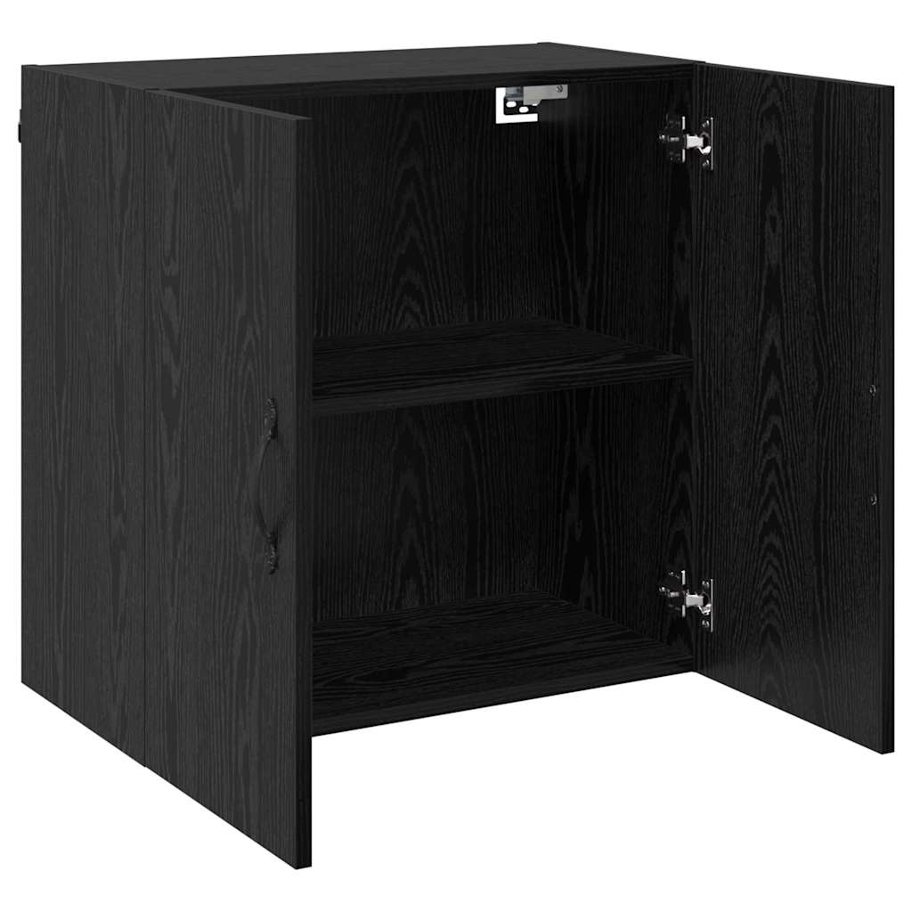 Wandkast Zwart Eiken 60 x 31 x 60 cm Bewerkt hout is nu te koop bij PeponiXL, paradijselijk wonen!