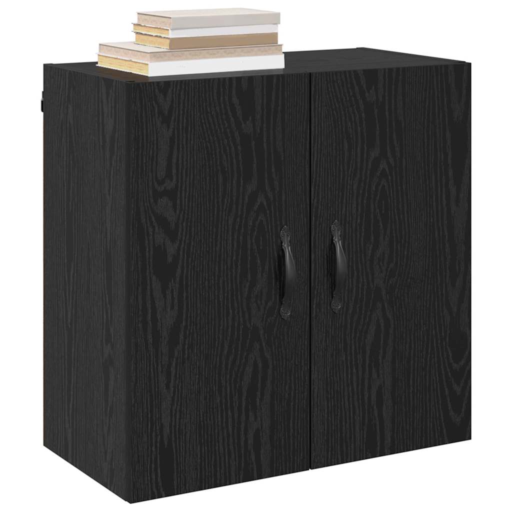 Wandkast Zwart Eiken 60 x 31 x 60 cm Bewerkt hout is nu te koop bij PeponiXL, paradijselijk wonen!