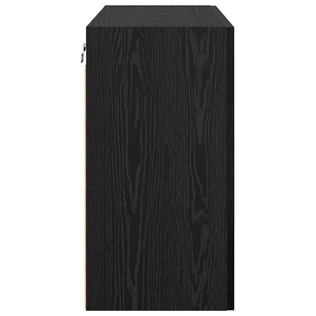 Wandkast Zwart Eiken 60 x 31 x 60 cm Bewerkt hout is nu te koop bij PeponiXL, paradijselijk wonen!